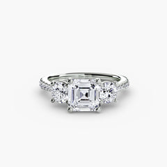 Three-Stone with Pavé Band