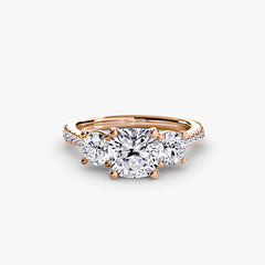 Three-Stone with Pavé Band