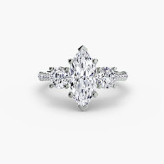 Three-Stone with Pavé Band