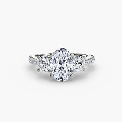 Three-Stone with Pavé Band