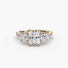 Three-Stone with Pavé Band
