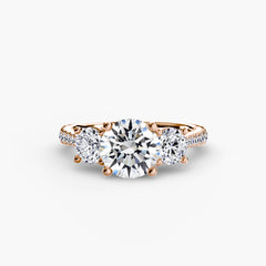 Three-Stone with Pavé Band