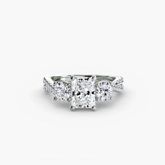Three-Stone with Pavé Band 2