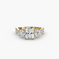 Three-Stone with Pavé Band 2