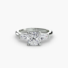 Three-Stone Ring (Baguette Side Stones)