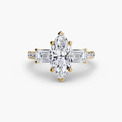 Three-Stone Ring with Pavé Band 4