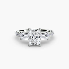 Three-Stone Ring with Pavé Band 4