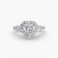 Three-Stone Ring with Halo 2