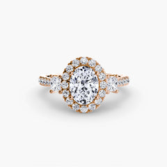 Three-Stone Ring with Halo 2