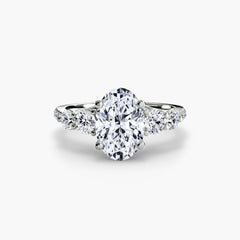 Five Stone Ring with Pavé Band