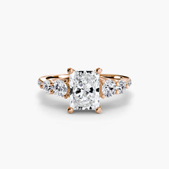 Five Stone Ring with Pavé Band