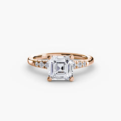 Solitaire with Shoulder Accents