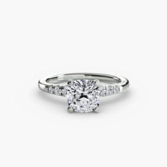 Solitaire with Shoulder Accents
