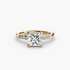 Solitaire with Shoulder Accents