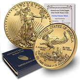 VARIED YEARS 1/10 oz Gold American Eagle (w/Box & COA) By CoinFolio $5 Brilliant Uncirculated