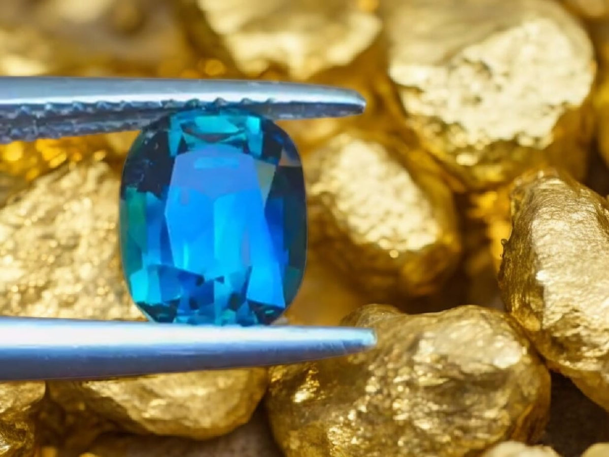 Elite Collector’s Bundle: 2.40ct Unheated Ceylon Sapphire + Natural Gold Nuggets