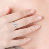 14K Solid White Gold RING WITH DIAMONDS & TANZANITE