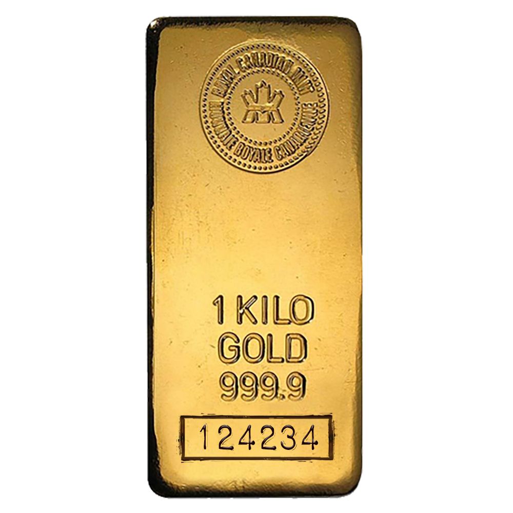 👑 Royal Gold Mall — 1 Kilo Royal Canadian Mint (RCM) .9999 Fine Gold Bar