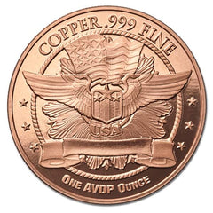 20-PACK 1 oz ADVP .999 BEAUTIFUL WALKING LIBERTY PURE COPPER ROUNDS