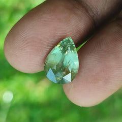 NATURAL CORUNDUM Yellowish Green Ceylon Sapphire – 6.11 Carats | Pear Mixed Cut, IGLC Certified
