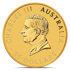 1/4 Oz Gold Australian Kangaroo, King Charles III - .9999 Pure (Random Date)