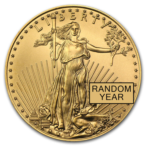1 oz Gold American Eagle, Best Collector's Gold Buy! (Random Year)