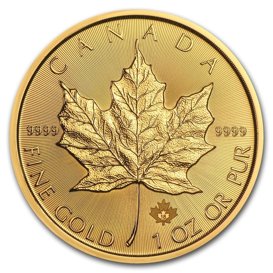 1 oz Canadian Gold Maple Leaf Coin .9999 Pure (Varied Year, Condition)