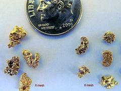 ALASKAN YUKON BC MESH # 8 GOLD NUGGETS, ALL NATURAL, 1 GRAM