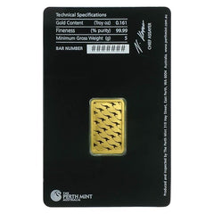 5 GRAM GOLD PERTH BAR .9999% GENUINE GOLD
